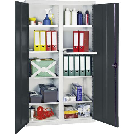 Stumpf Armoire à outils et matériaux Série 3000 gris clair / gris anthracite + 8 étagères extractibles - 3004071
