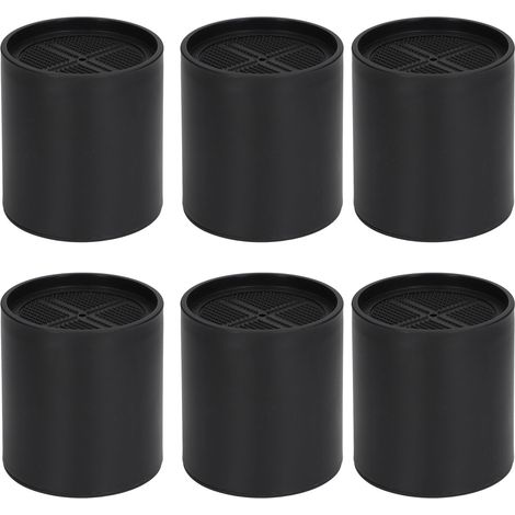 Eosnow 6 Stück Möbel-Beinverlängerung aus Kunststoff, rund, 10,2 cm hoch, schwarze Erhöhungen für Home-Office-Sofa