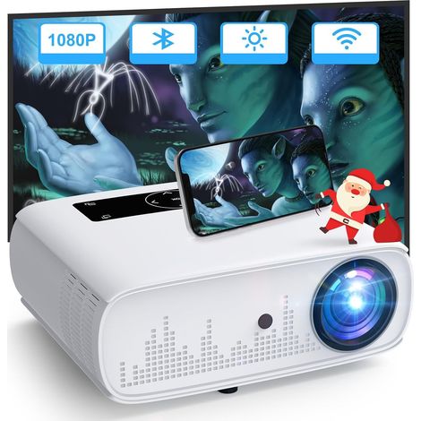 Vidéoprojecteur, 15000 Lux Natif 1080P Projecteur Full HD Home Cinema Videoprojecteur 4K Projecteur Bluetooth Projecteur WLAN Écran 350'' Compatible avec TV Stick,HDMI,USB,iOS/Android (1/5)