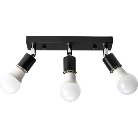 PLAFONIERA APP699-3C SPOTLIGHT NERO 3-PUNTI LUCE E27 25X10CM