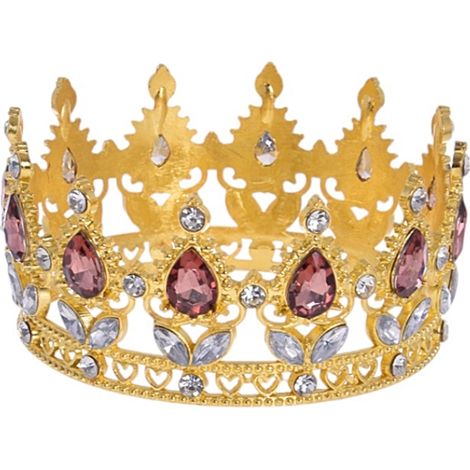Tortenaufsatz in Form einer rosafarbenen goldenen Krone, 8 cm (1/4)