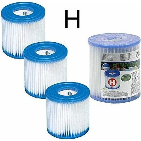Lot de 6 cartouches de filtration H pour filtre Intex – Dimensions 10,8 x 20,2 cm – Fibre Dacron pour filtration efficace