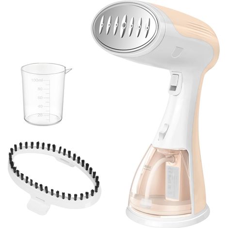 Mini-Dampfbügeleisen 1500 W, 300 ml Wassertank, Aufheizzeit 15 Sekunden, kompaktes gelbes Design.