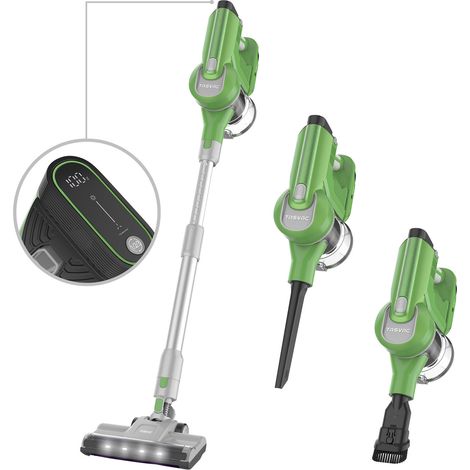 Aspirateur balai sans fil TASVAC S8 vert avec écran LED et brosse rouleau souple (1/5)