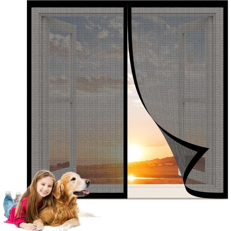 Moustiquaires pour Fenêtre 78 x 100 cm Moustiquaire sur Mesure pour Empêcher Les Insectes D'Entrer pour Fenetre Portes, Noir (1/5)