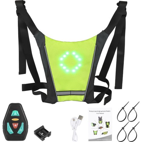 Gilet de cyclisme lumineux avec clignotants LED et télécommande