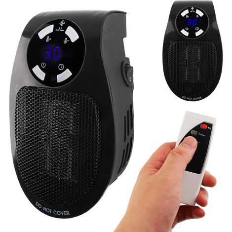 LAOA Mini Heater 500w, Mini Chauffage Soufflant 500w, Radiateur Électrique Soufflant 500w, Système Thermostatique, Affichage LED, Protection Contre Surchauffe(Noir) (1/5)