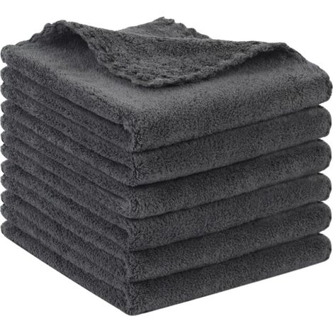 Serviettes de toilette (6 unités, 30 x 30 cm), gris foncé (1/5)
