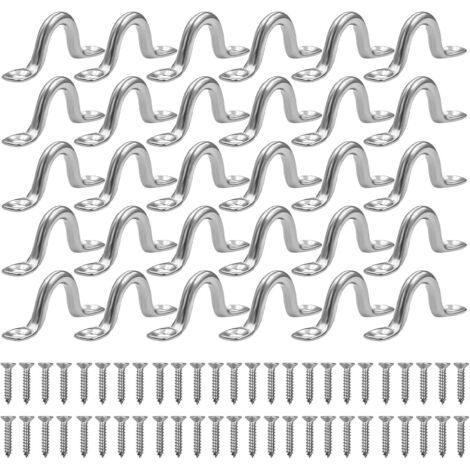 30 Pontet,Acier Inoxydable,Oeillet,55mm x 16.7mm,Vis,Kayak Canoe (1/5)