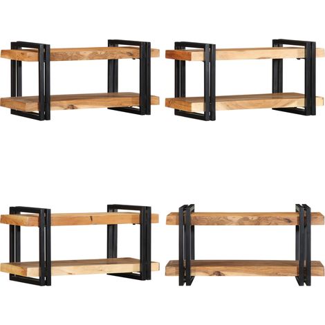vidaXL Wandregal 70x33x35 cm Massivholz Akazie (1/5)