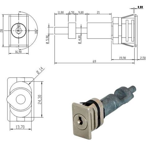 Cerradura para muebles App. Bussola 163431 Omr