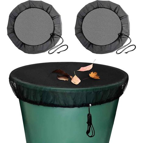 Filet pour citerne de pluie - Mailles fines 95 cm - Pour baril jusqu'à 80 cm de diamètre - Protection contre feuilles et moustiques - 2 pièces (1/5)