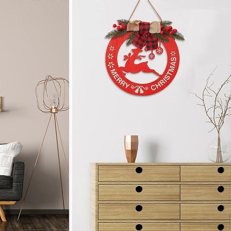 AURA Generisches Weihnachtsdekor, Weihnachtsschild aus Holz mit Feiertagsmotiv, mit elegantem Bild und festlichen Dekorationen, (Elch) (1/5)