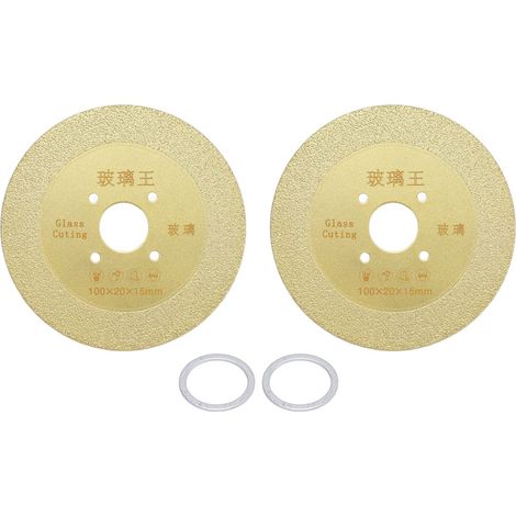 2Pcs Cutting Saw Blade 100mm Diamond Ceramic Saw Blade Porcelain Cutting Blade for Angle Grinder Cutting Machine 100x15mm / 3.9x0.6in
