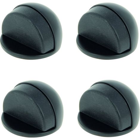 Tope de puerta de suelo CHRISLIGNE, forma de media luna, aluminio negro mate, 4 cm de diámetro x 3 cm de altura CHRISLIGNE