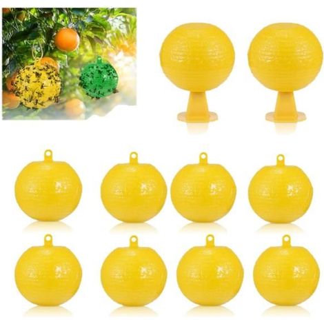 10pcs Boule Anti Mouche Boule De Piège à Mouches Suspendue, Boule Collante Anti Mouche Pièges à Insectes, Attrape-Mouches à Fruits