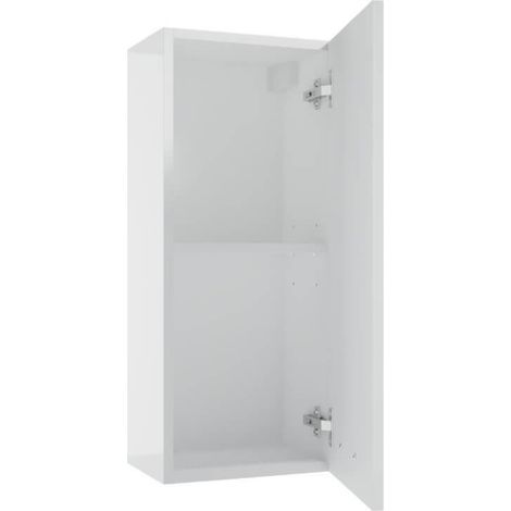 Meuble de salle de bain mural Mea blanc brillant 71x30 cm (1/4)