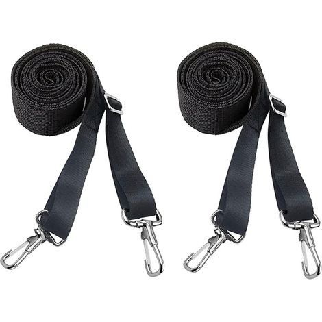 Lot de 2 mousquetons en acier inoxydable pour bimini - Sangles réglables pour auvent - Crochets en nylon inoxydable (1/5)