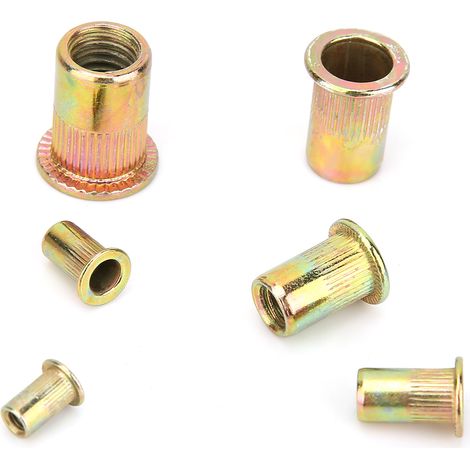 Satz mit 180 farbigen Stahlnietmuttern M3-M10 (1/5)