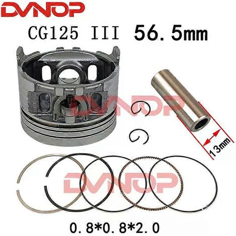 Kit de montaje de pistón de 56,5 mm y pasador de 13 mm y 15 mm para Honda CG125 CB125 CT125 SL125 TL125 CL125 Lifan Zongshen 125 156FMI 157FMI (CG125 III) (1/5)