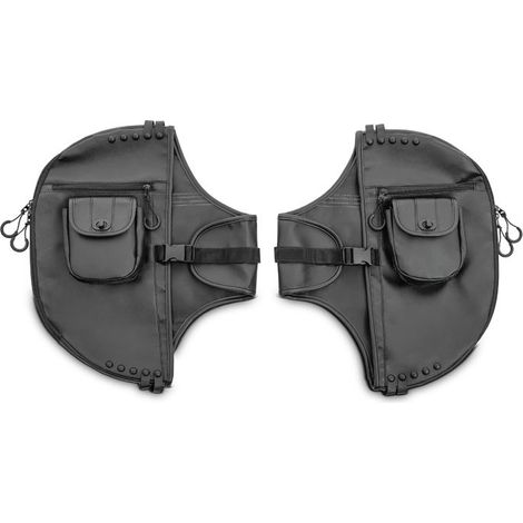 Fondo di carenatura - Craftride AL2 - Compatibile con Harley-Davidson Touring 1980-2025 - Pelle sintetica nera - Chiusura lampo (1/5)