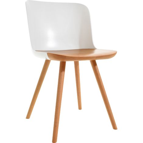 Esszimmerstuhl Pärumm Jaunti 55x46,5x77,5 cm Buchenholz Weiß