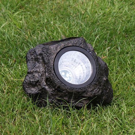 Solarbetriebene LED-Gartenleuchte, wasserdicht, in Steinoptik, zur Dekoration von Garten und Rasen (1/5)