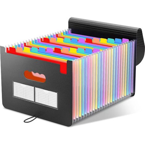 Sac/organiseur extensible pour documents avec 25 compartiments de type accordéon dimensions : 33 × 24 × 24 cm. (1/3)