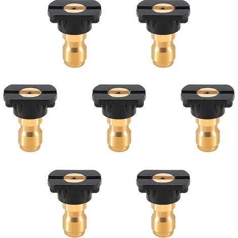 5000 PSI en acier inoxydable 1 jet avant et 6 jets arrière Outil de nettoyage d'égout Buse haute pression avec connecteur rapide de 6,35 mm pour nettoyeur de vidange à jet de pression (1 pièce)