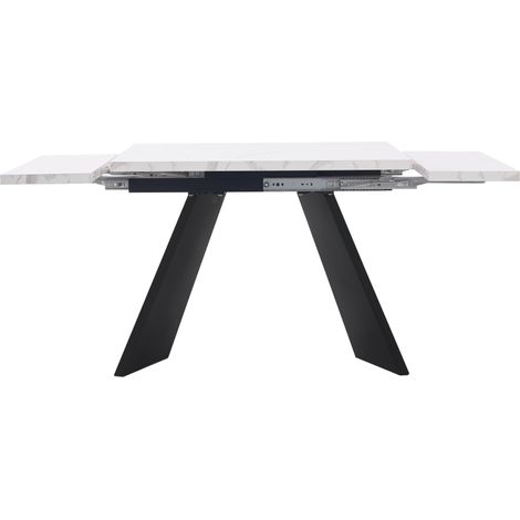Ensemble table à manger extensible 160×80×75 cm avec 4 chaises en velours gris (1/5)