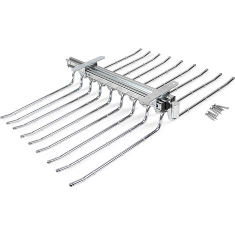 Porte-Pantalons Double Amovible pour Le Garde-Robe, Porte-Pantalons antidérapant Amovible pour 18 Pantalons, Acier, chromé. (1/5)