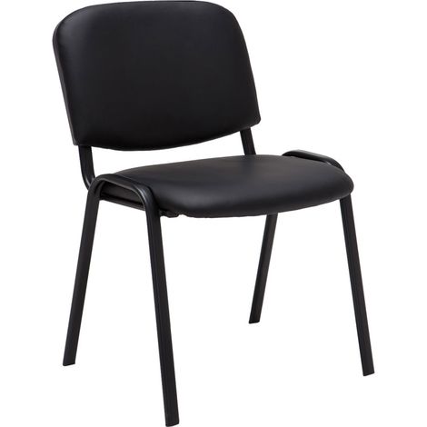 Chaise Visiteur Ken similicuir Noir (1/10)