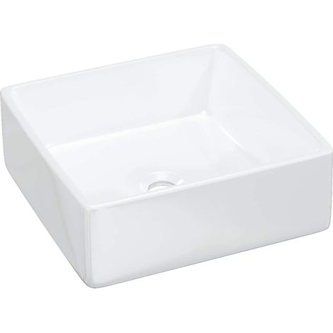 Maison Exclusive - Lavandino Bianco 37x37x13 cm in Ceramica Quadrato (1/5)