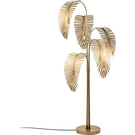 Stehlampe Tifernina, Fassung E 14, max 40 W, Lampenschirm, Direktanschluss-Schalter, Gold