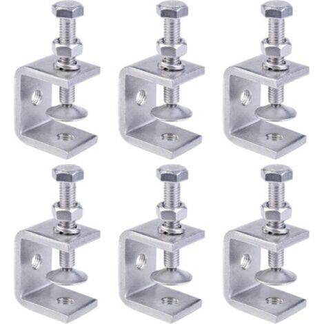Set di 6 piccoli morsetti a C in acciaio inox, 15-38 mm, in acciaio inox, set di morsetti a C per saldatura, falegnameria, assemblaggio domestico e lavorazione del legno.