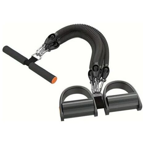 Pedale multifunzione per esercizi, fitness domestico, fascia elastica di resistenza azionabile con i piedi e cordino di tensione a 4 tubi per allenamento di addominali, vita, braccia, gambe, ecc.