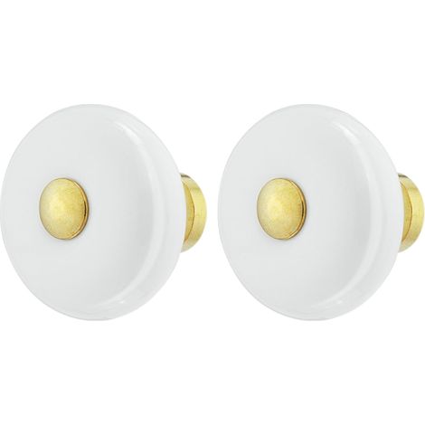 2x Bouton de tiroir porcelaine céramique 32 mm insert laiton poli avec vis Meuble Vintage Antique Style Porte Poignée Commode Armoire Maison (1/3)