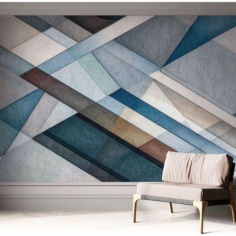 Carta da parati autoadesiva - Fotomurale adesivo - soggiorno moderno - resistente - Geometria astratta 312x219 cm (1/5)