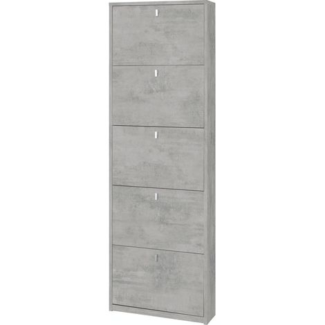 Scarpiera 5 Ante 63L x 18P x h190 – Finitura Cemento – Sarmog (1/5)