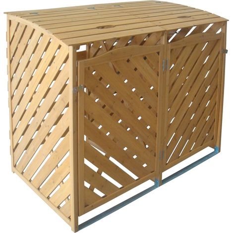 TrendLine Mülltonnenbox Holz 2 x 240 l Mülltonnen Müllbox Mülltonnenverkleidung