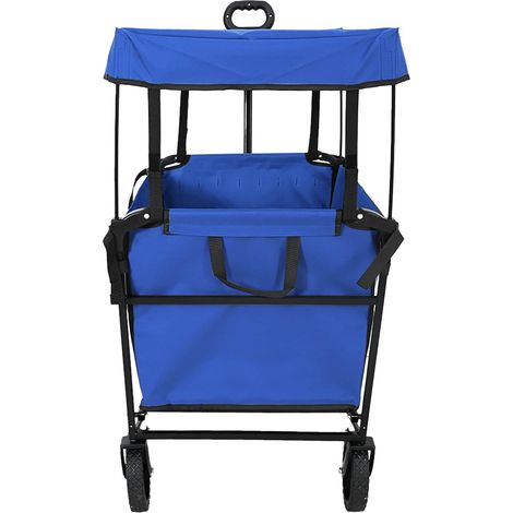 Chariot à Main Pliable Noir 105 x 56,5 x 116 cm Tissu Oxford