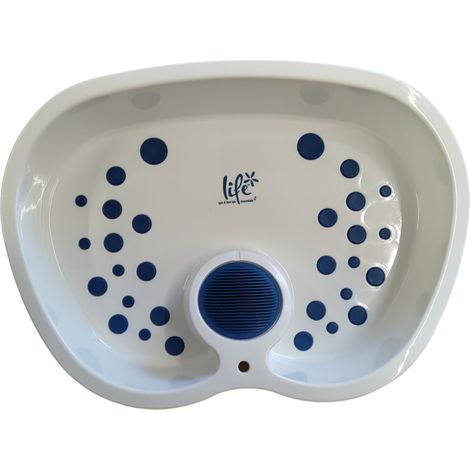 Bac pédiluve blanc et bleu 55x38.5x9cm – Évite débris dans spa et piscine – Nettoyage pieds avant entrée dans l'eau