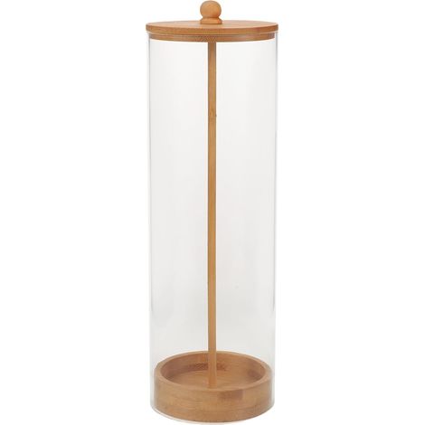 Distributeur de pailles : Organisateur de pailles en acrylique - Porte- transparent avec couvercle en bois - Boîte de rangement pour crayons et pinceaux 26,7 x 8 cm (1/5)