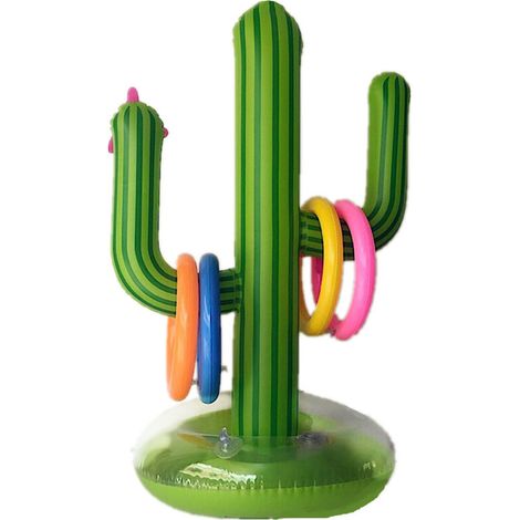 Bouée gonflable pour piscine, jeu de rame réaliste en forme de cactus pour piscine (1/5)