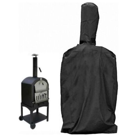 Housse pour Four À Pizza Extérieur,Couverture De Protection pour Barbecue avec Cordon De Serrage,Imperméable,Contre Intempéries,Noir 160X37X50cm (1/4)