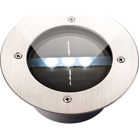 Projecteurs solaires à 3 LED étanches IP65 pour pelouse de jardin, blanc froid Lot de 2 (1/5)