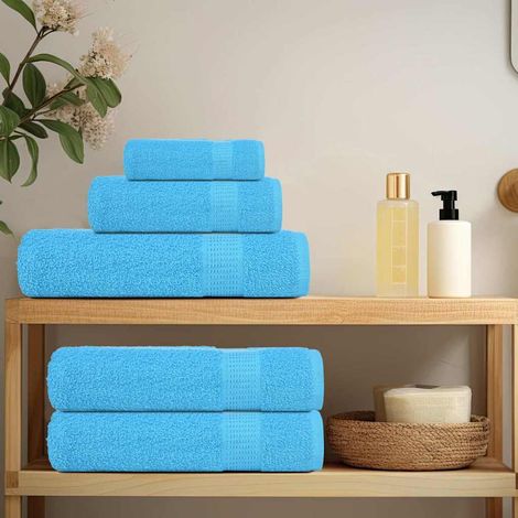 vidaXL Hand Towels "FROGN" 4 pcs Turquoise 50x100 cm 360 gsm (1/5)