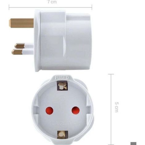 Adaptateur prise UK - - Compact - Pack 2 - Type G (3 broches) - Compatible multi-pays (1/4)