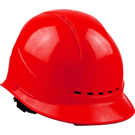 Casque de sécurité rouge ABS anti-impact, épais et respirant, pour chantier BTP, coque en fibre de verre renforcée, ingénierie construction, modèle exclusif Mexique, sans échantillon (processus en cou (1/5)