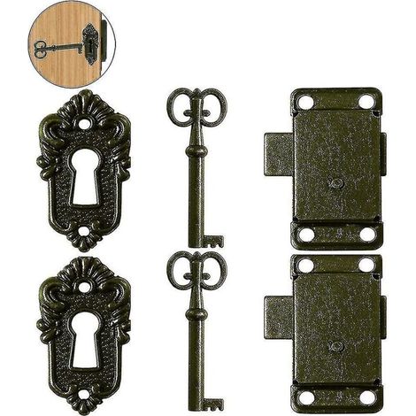 ensembles de serrures de porte d'armoire vintage, serrure d'armoire, serrure de meuble ancien avec clé pour boîtes aux lettres, Lo (1/4)